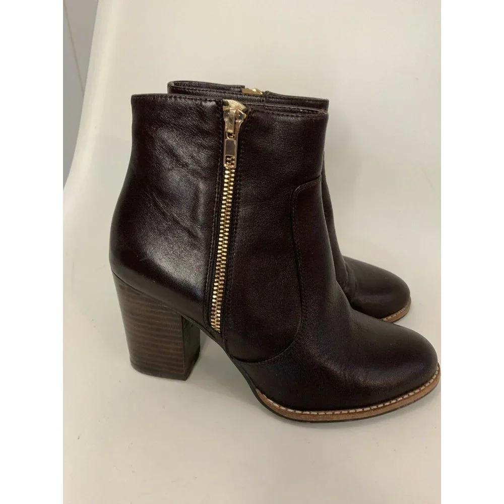 MI PIACI Brown Leather “Dazzle” Ankle Boots Sz 7 - Picture 2 of 7